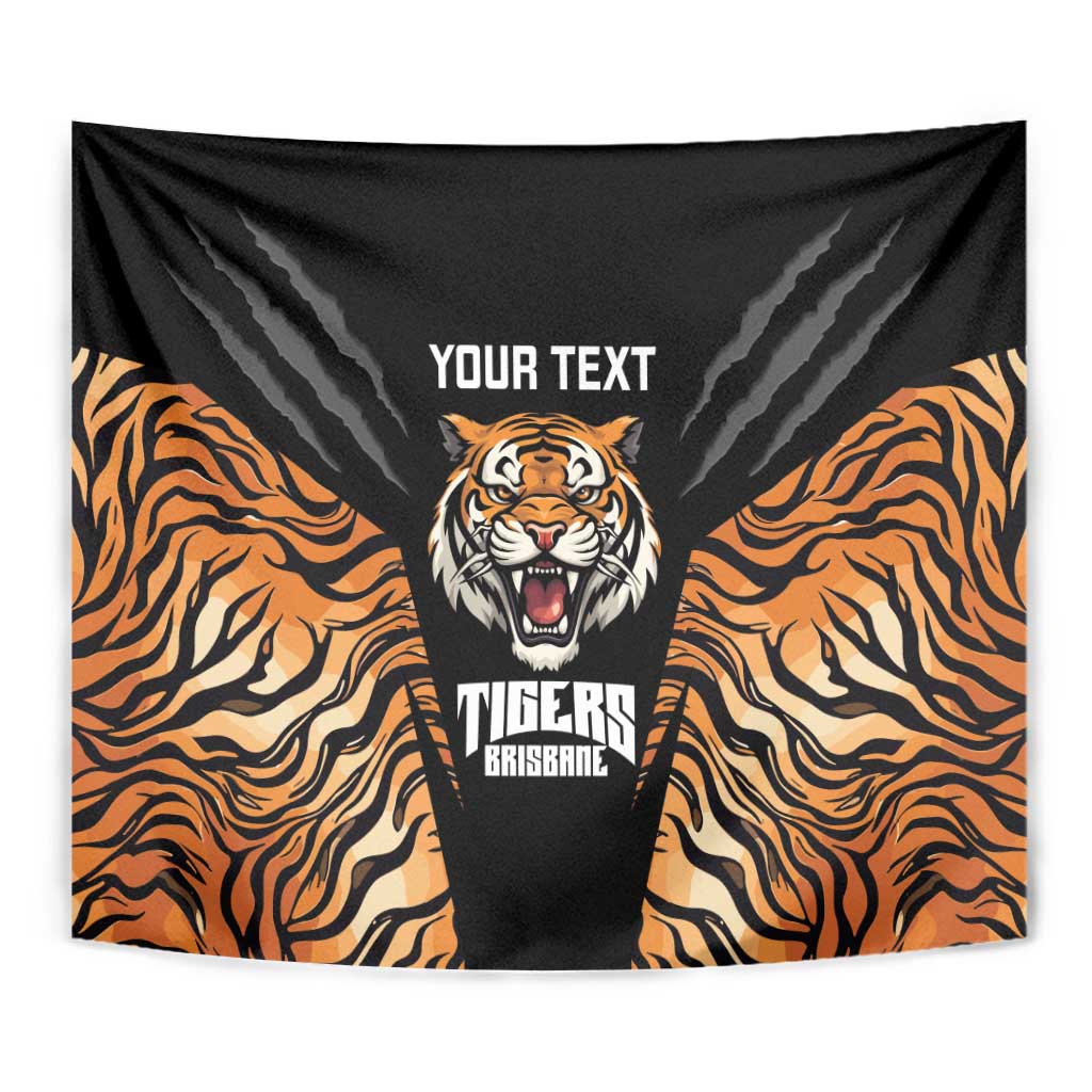 Brisbane Rugby Custom Tapestry Go Tigers Skin Pattern - Aussie Hoodie