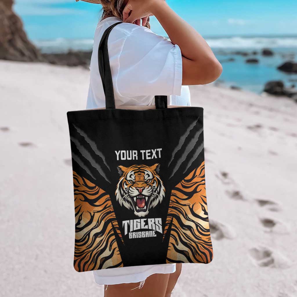 Brisbane Rugby Custom Tote Bag Go Tigers Skin Pattern - Aussie Hoodie