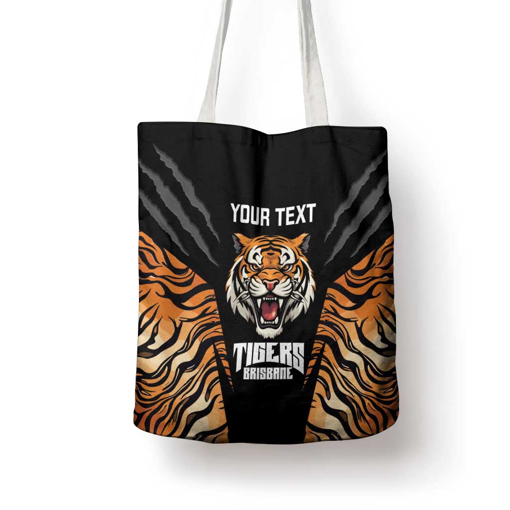 Brisbane Rugby Custom Tote Bag Go Tigers Skin Pattern - Aussie Hoodie