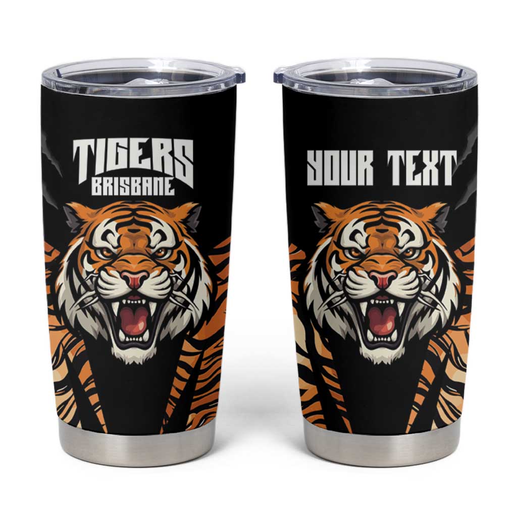 Brisbane Rugby Custom Tumbler Cup Go Tigers Skin Pattern - Aussie Hoodie