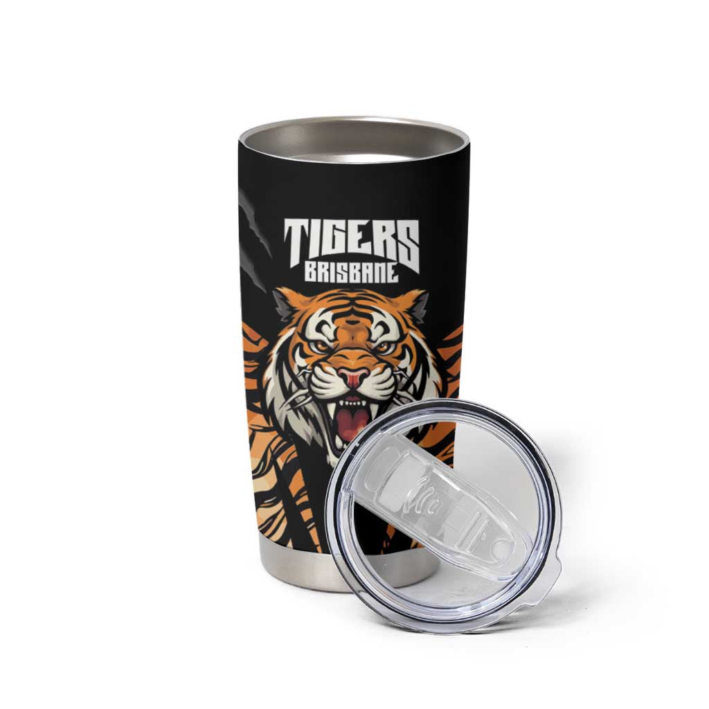 Brisbane Rugby Custom Tumbler Cup Go Tigers Skin Pattern - Aussie Hoodie