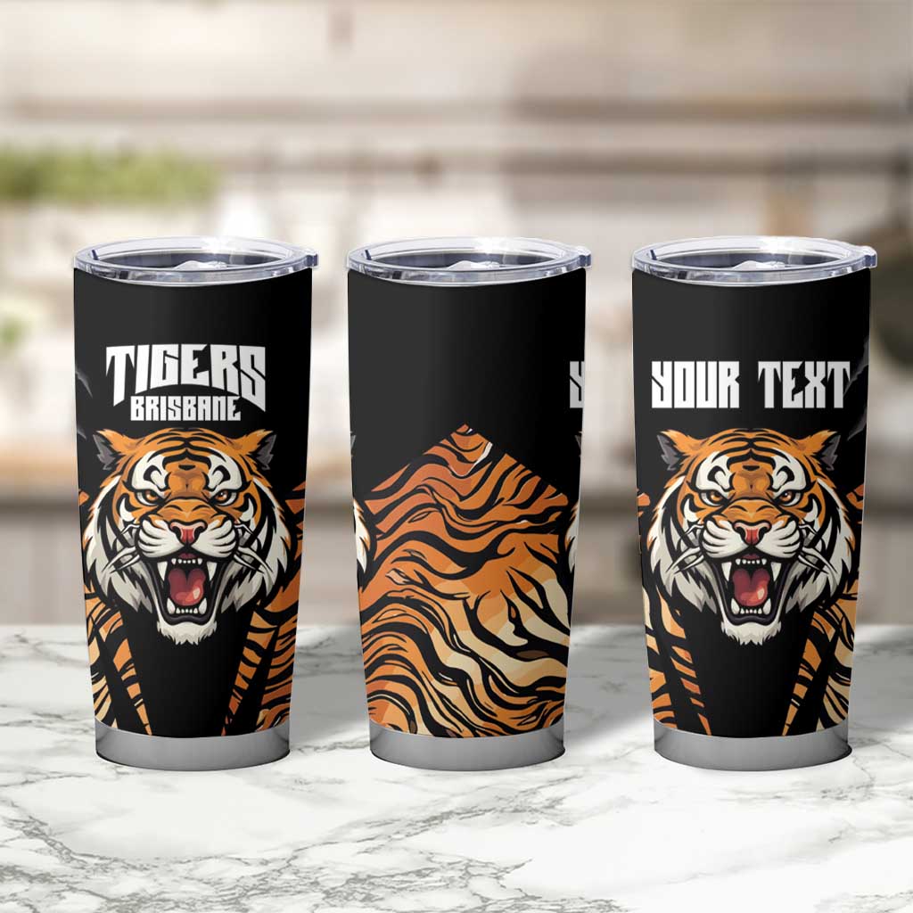 Brisbane Rugby Custom Tumbler Cup Go Tigers Skin Pattern - Aussie Hoodie