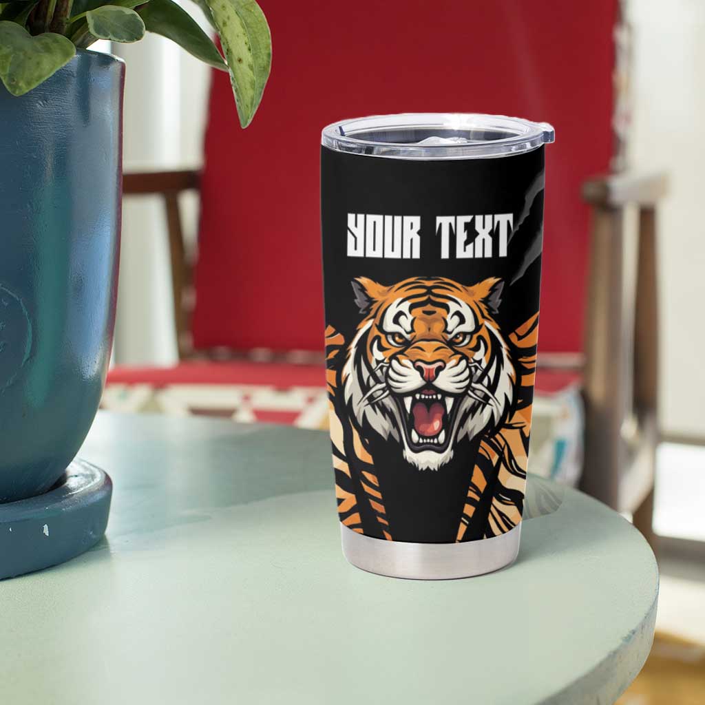 Brisbane Rugby Custom Tumbler Cup Go Tigers Skin Pattern - Aussie Hoodie