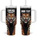 Brisbane Rugby Custom Tumbler With Handle Go Tigers Skin Pattern - Aussie Hoodie