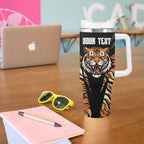Brisbane Rugby Custom Tumbler With Handle Go Tigers Skin Pattern - Aussie Hoodie