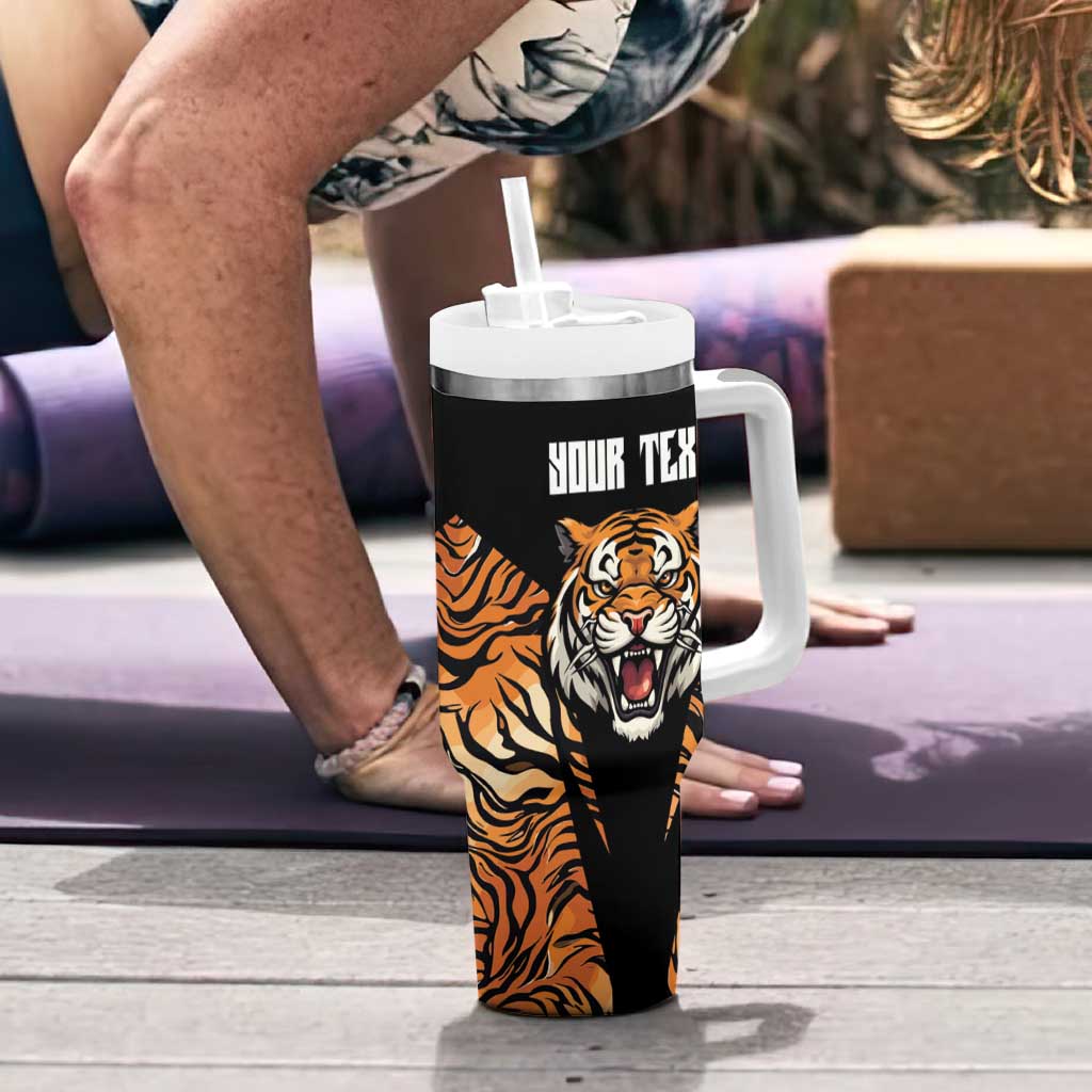 Brisbane Rugby Custom Tumbler With Handle Go Tigers Skin Pattern - Aussie Hoodie