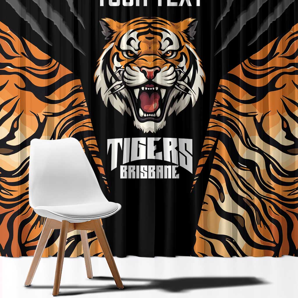 Brisbane Rugby Custom Window Curtain Go Tigers Skin Pattern - Aussie Hoodie