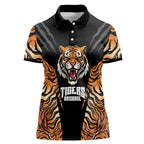 Brisbane Rugby Custom Women Polo Shirt Go Tigers Skin Pattern - Aussie Hoodie