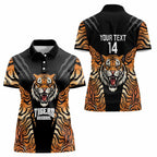 Brisbane Rugby Custom Women Polo Shirt Go Tigers Skin Pattern - Aussie Hoodie