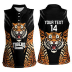 Brisbane Rugby Custom Women Sleeveless Polo Shirt Go Tigers Skin Pattern - Aussie Hoodie
