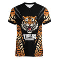 Brisbane Rugby Custom Women V-Neck T-Shirt Go Tigers Skin Pattern - Aussie Hoodie