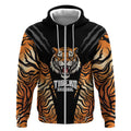 Brisbane Rugby Custom Zip Hoodie Go Tigers Skin Pattern - Aussie Hoodie