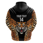 Brisbane Rugby Custom Zip Hoodie Go Tigers Skin Pattern - Aussie Hoodie