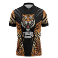 Brisbane Rugby Custom Zipper Polo Shirt Go Tigers Skin Pattern - Aussie Hoodie