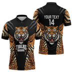 Brisbane Rugby Custom Zipper Polo Shirt Go Tigers Skin Pattern - Aussie Hoodie