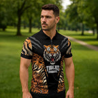 Brisbane Rugby Custom Zipper Polo Shirt Go Tigers Skin Pattern - Aussie Hoodie