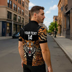Brisbane Rugby Custom Zipper Polo Shirt Go Tigers Skin Pattern - Aussie Hoodie