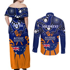 personalised-australia-barbecue-couples-matching-off-shoulder-maxi-dress-and-long-sleeve-button-shirts-aussie-lovers-bbq-indigenous-version