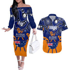 personalised-australia-barbecue-couples-matching-off-the-shoulder-long-sleeve-dress-and-hawaiian-shirt-aussie-lovers-bbq-indigenous-version