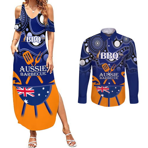 personalised-australia-barbecue-couples-matching-summer-maxi-dress-and-long-sleeve-button-shirts-aussie-lovers-bbq-indigenous-version