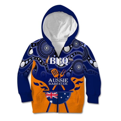 personalised-australia-barbecue-kid-hoodie-aussie-lovers-bbq-indigenous-version