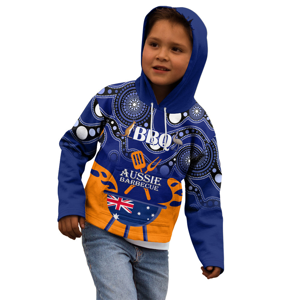 personalised-australia-barbecue-kid-hoodie-aussie-lovers-bbq-indigenous-version