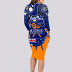 personalised-australia-barbecue-long-sleeve-bodycon-dress-aussie-lovers-bbq-indigenous-version