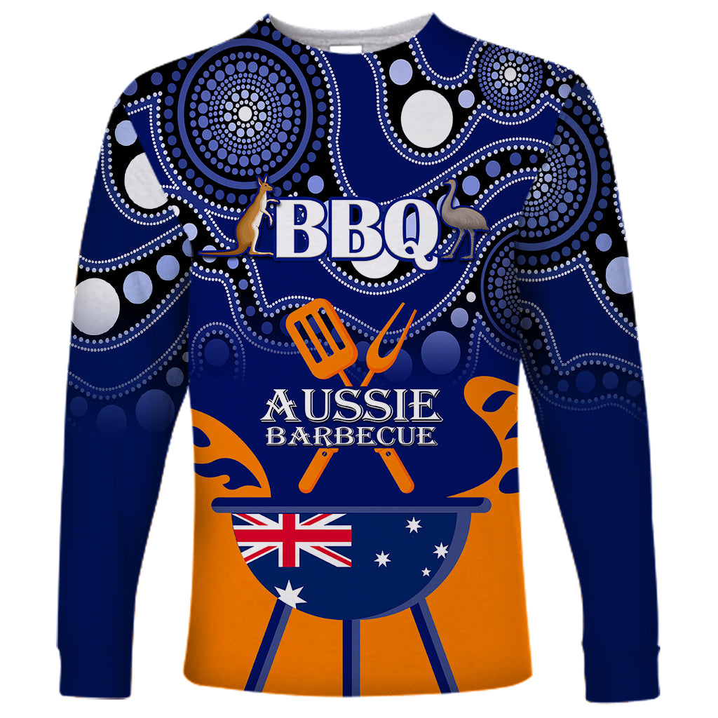 personalised-australia-barbecue-long-sleeve-shirt-aussie-lovers-bbq-indigenous-version