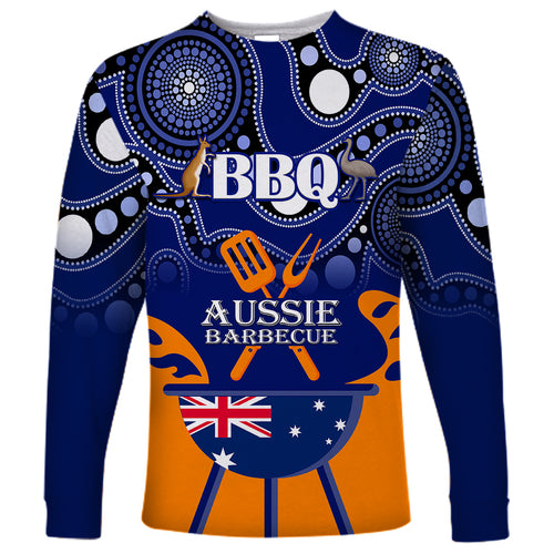 personalised-australia-barbecue-long-sleeve-shirt-aussie-lovers-bbq-indigenous-version