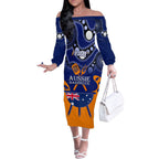 personalised-australia-barbecue-off-the-shoulder-long-sleeve-dress-aussie-lovers-bbq-indigenous-version