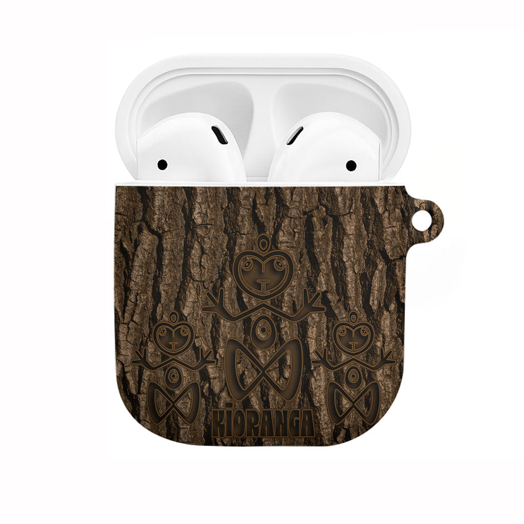 Kioranga Moriori New Zealand AirPods Case Kopi Rakau Carving Art