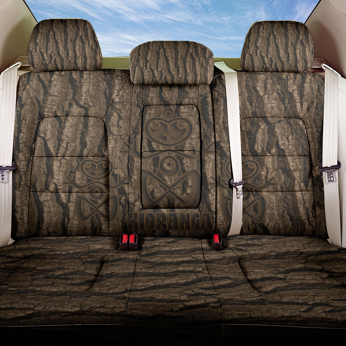 Kioranga Moriori New Zealand Back Car Seat Cover Kopi Rakau Carving Art