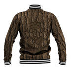 Kioranga Moriori New Zealand Baseball Jacket Kopi Rakau Carving Art
