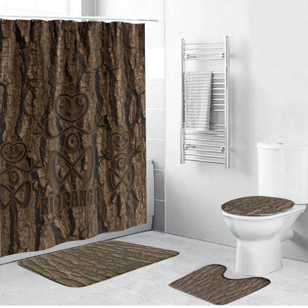 Kioranga Moriori New Zealand Bathroom Set Kopi Rakau Carving Art