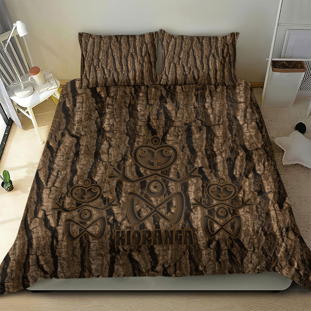 Kioranga Moriori New Zealand Bedding Set Kopi Rakau Carving Art