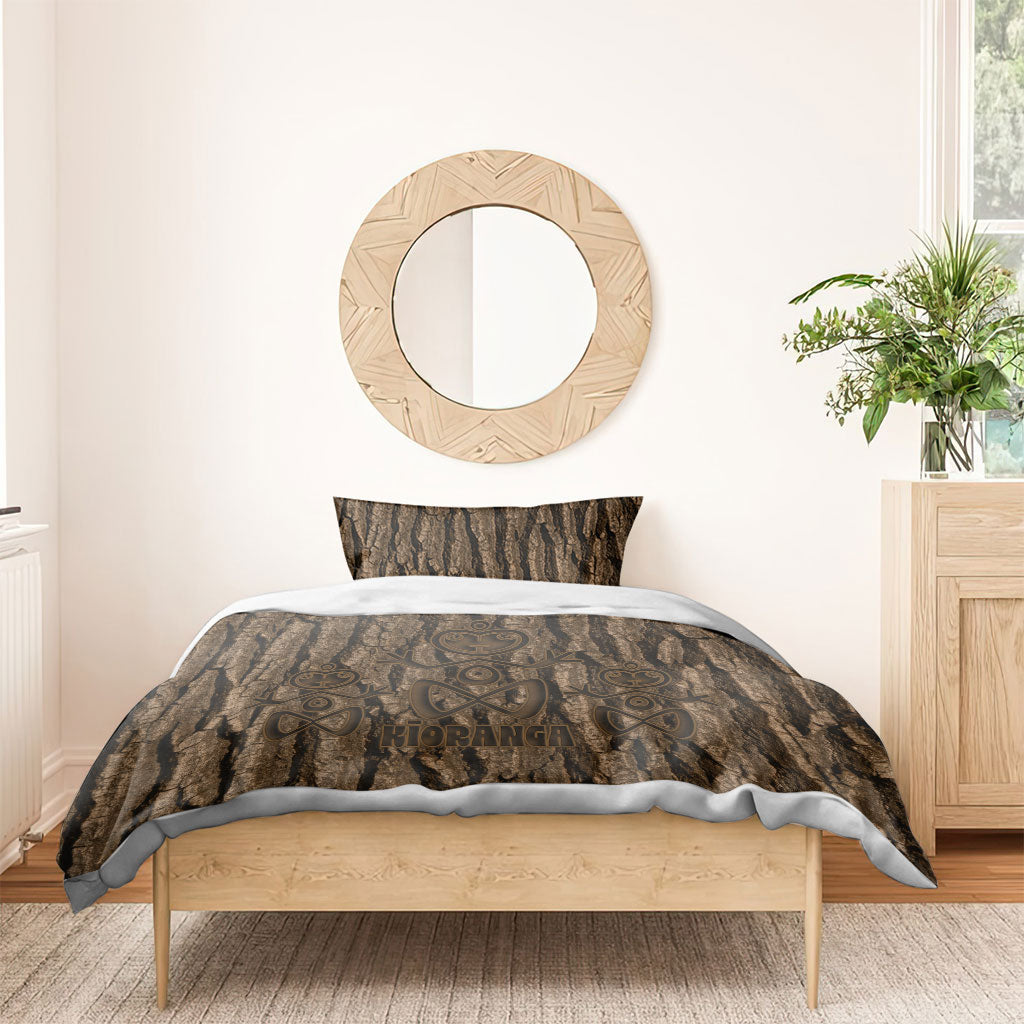 Kioranga Moriori New Zealand Bedding Set Kopi Rakau Carving Art