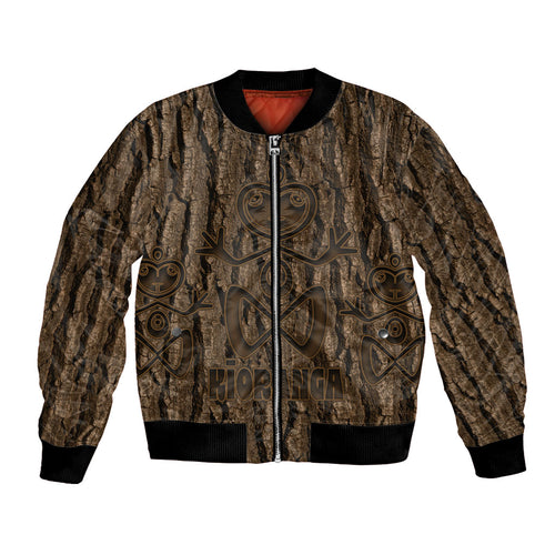 Kioranga Moriori New Zealand Bomber Jacket Kopi Rakau Carving Art