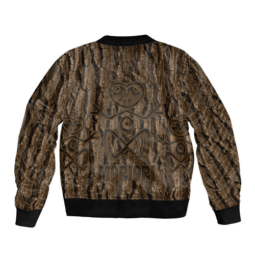 Kioranga Moriori New Zealand Bomber Jacket Kopi Rakau Carving Art