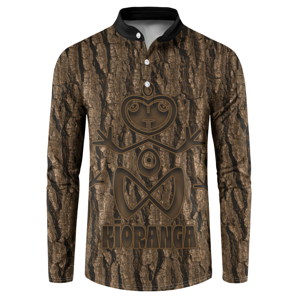 Kioranga Moriori New Zealand Button Sweatshirt Kopi Rakau Carving Art