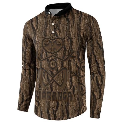 Kioranga Moriori New Zealand Button Sweatshirt Kopi Rakau Carving Art