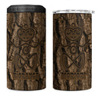 Kioranga Moriori New Zealand 4 in 1 Can Cooler Tumbler Kopi Rakau Carving Art