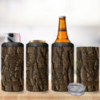 Kioranga Moriori New Zealand 4 in 1 Can Cooler Tumbler Kopi Rakau Carving Art