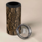 Kioranga Moriori New Zealand 4 in 1 Can Cooler Tumbler Kopi Rakau Carving Art