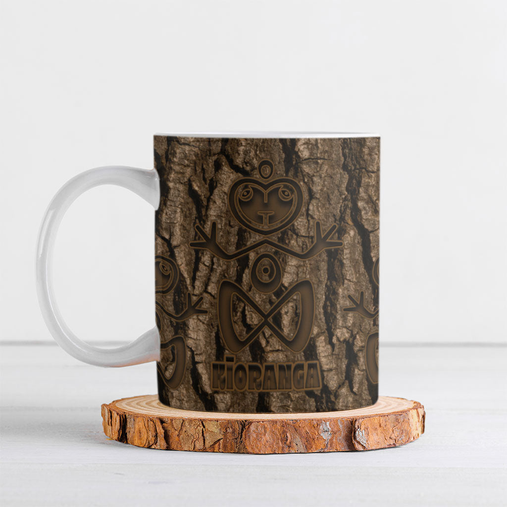 Kioranga Moriori New Zealand Ceramic Mug Kopi Rakau Carving Art