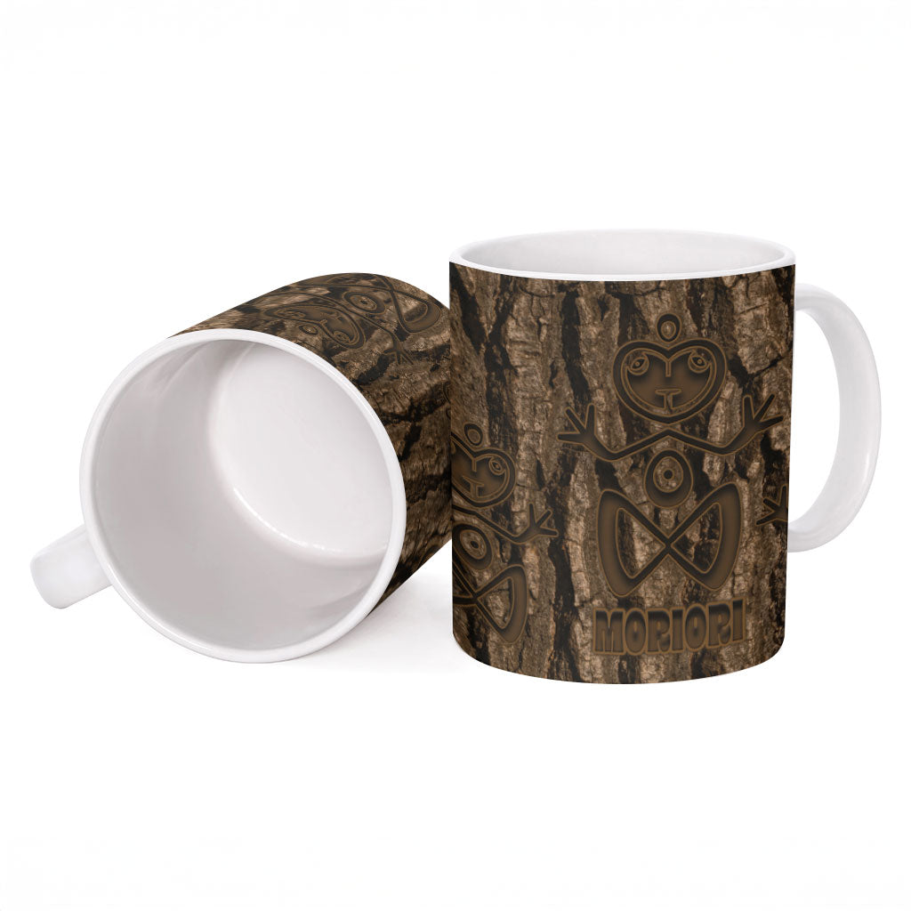Kioranga Moriori New Zealand Ceramic Mug Kopi Rakau Carving Art