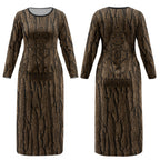 Kioranga Moriori New Zealand Couples Matching Long Sleeve Bodycon Dress and Hawaiian Shirt Kopi Rakau Carving Art