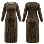Kioranga Moriori New Zealand Couples Matching Long Sleeve Bodycon Dress and Long Sleeve Button Shirt Kopi Rakau Carving Art