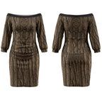Kioranga Moriori New Zealand Couples Matching Off The Shoulder Long Sleeve Dress and Long Sleeve Button Shirt Kopi Rakau Carving Art