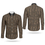 Kioranga Moriori New Zealand Couples Matching Short Sleeve Bodycon Dress and Long Sleeve Button Shirt Kopi Rakau Carving Art