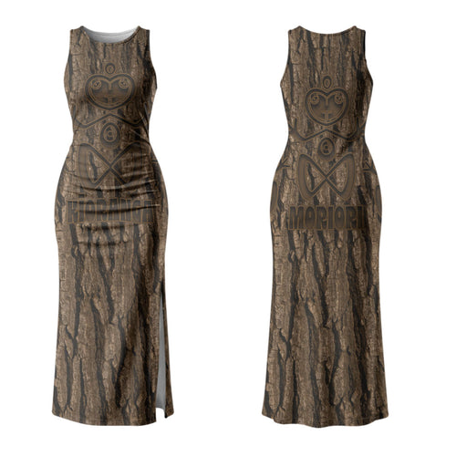 Kioranga Moriori New Zealand Couples Matching Tank Maxi Dress and Hawaiian Shirt Kopi Rakau Carving Art